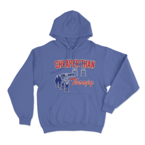 Cheaper Than Therapy Hoodie Blue